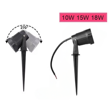 Bright Outdoor LED Spot Lights with Ground Stakes - 12 Pack