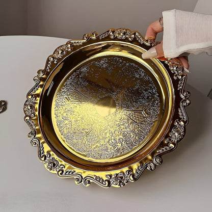Elegant Metal Serving Tray for Cake and Dessert Display