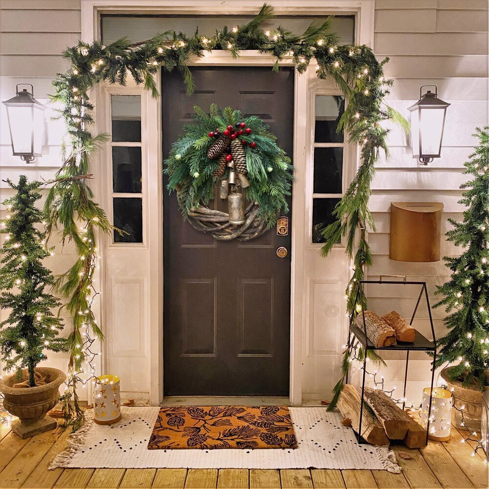 Rustic Holiday Wreath, Country Christmas Wreath, Winter Pine Wreath