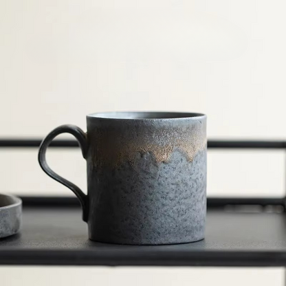 Retro Style Coffee Mug with Earthy Brown Glaze