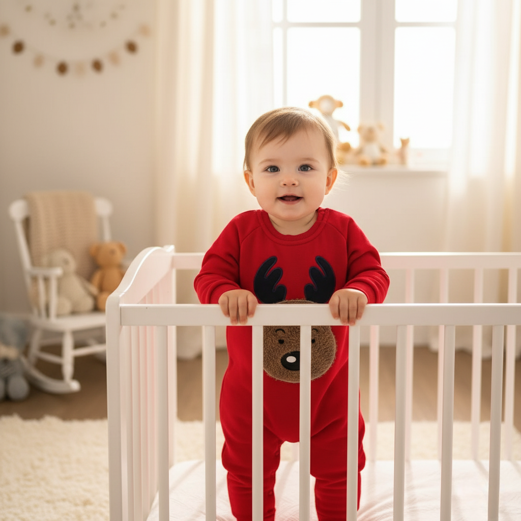 Soft Holiday Reindeer Baby Romper Suit - Hehif