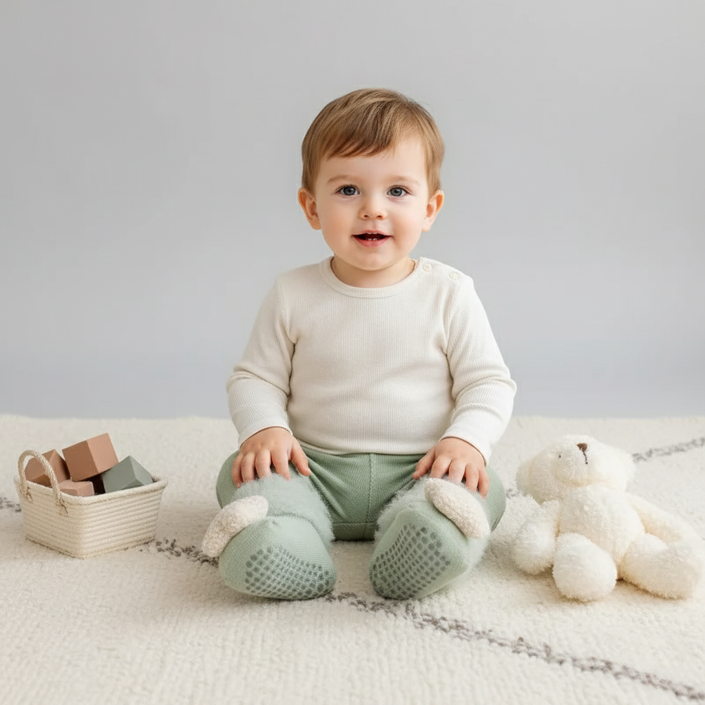 Soft Fleece Baby Socks for Warmth and Grip - Hehif