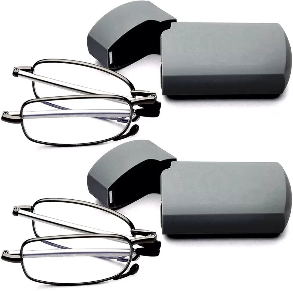 Compact Travel Reading Glasses with Storage Case - Hehif