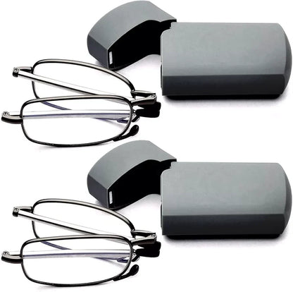 Compact Travel Reading Glasses with Storage Case - Hehif