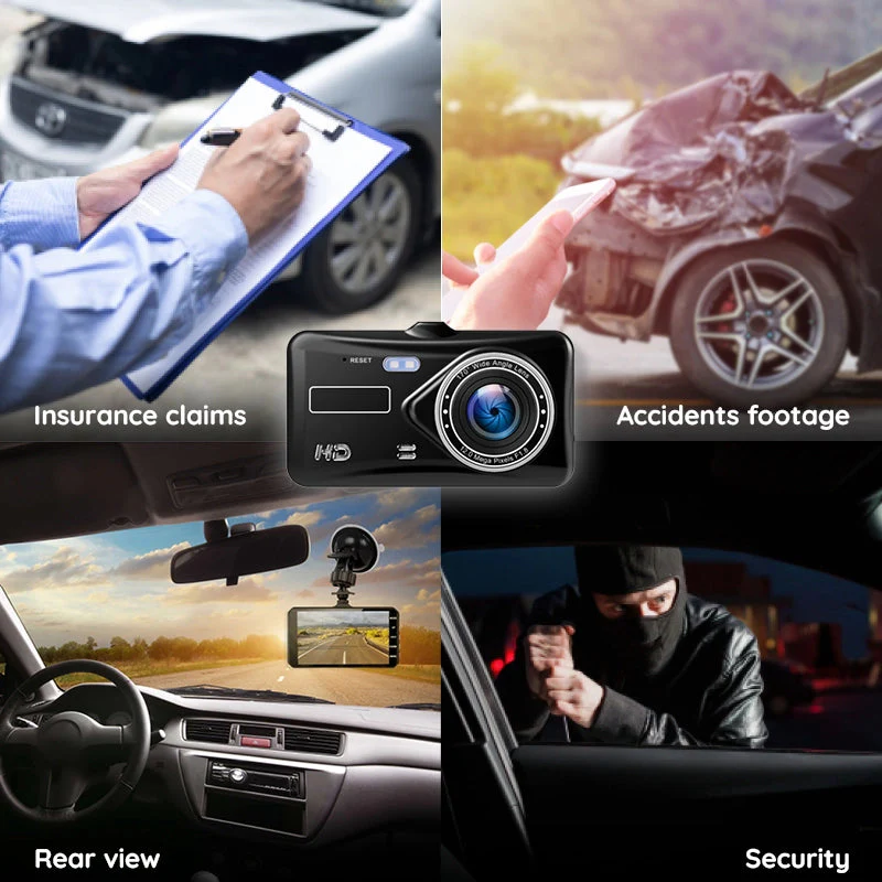 HD Dual Lens Car Dash Camera 1080P Wide View