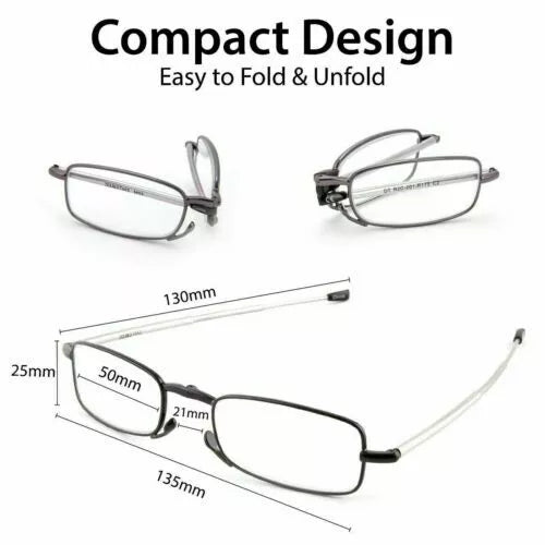 Compact Travel Reading Glasses with Storage Case