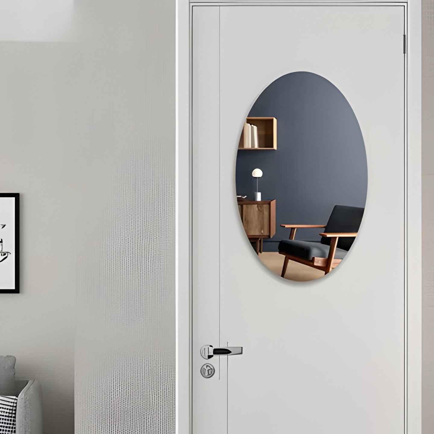 Sticky Wall Mirror | Oval Glass