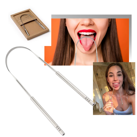 Metal Oral Care Tongue Scraper - Hehif