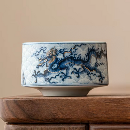Traditional Chinese Dragon Porcelain Tea Infuser Set