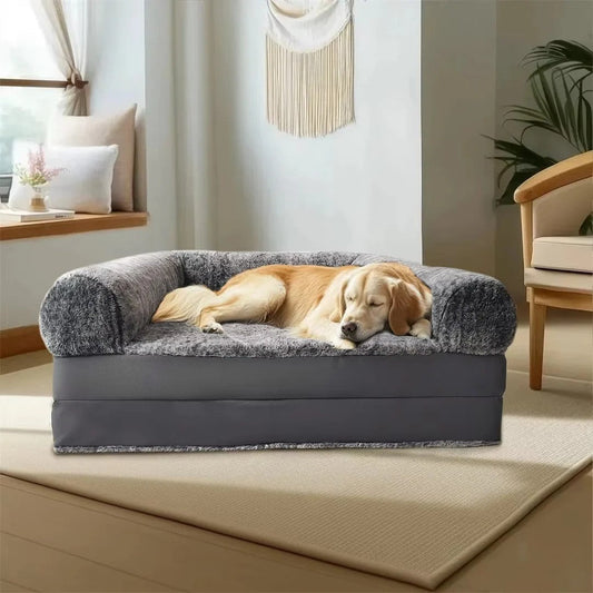 Large Plush Orthopedic Dog Mattress Bed - Hehif