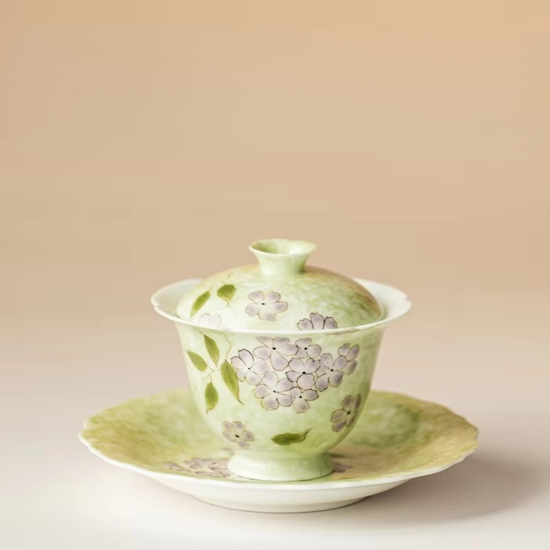 Decorative Floral Ceramic Tea Infuser with Lid