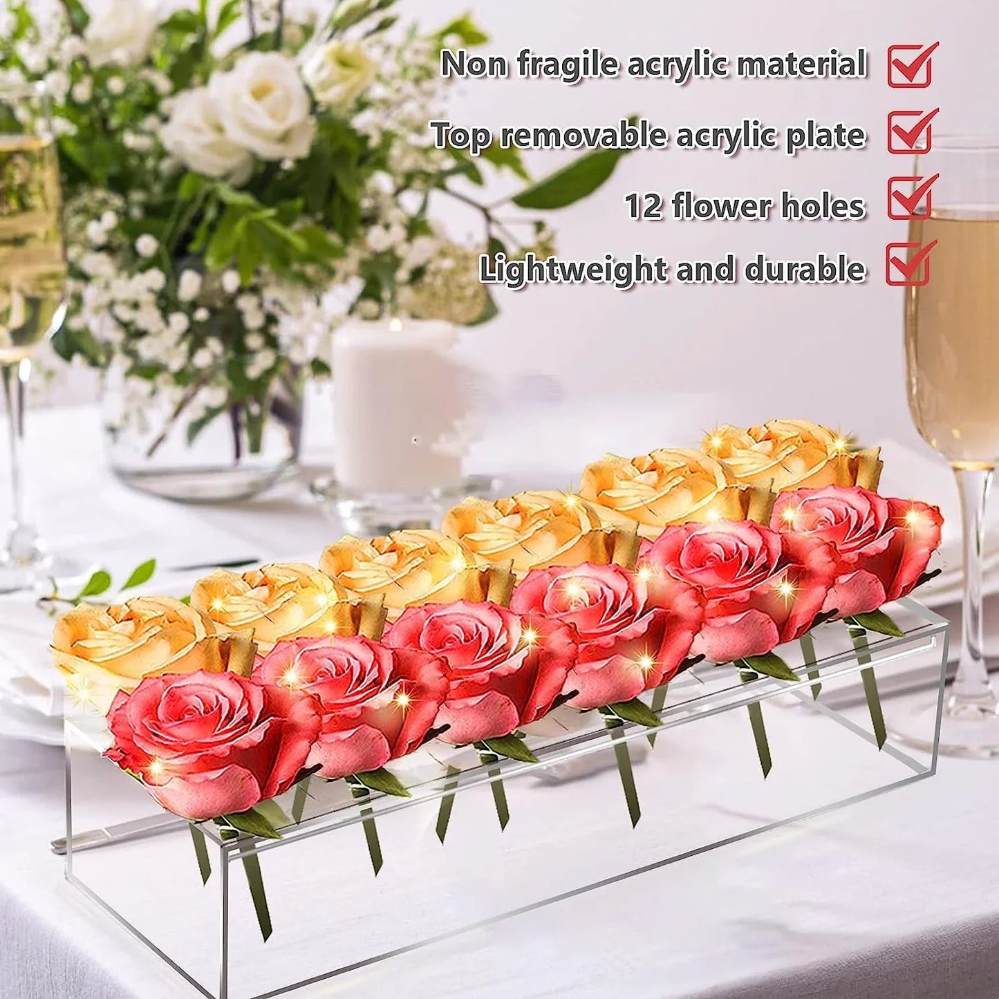 Transparent Glass Floral Vase