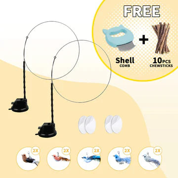 Fun Feather Teaser Cat Toy Set