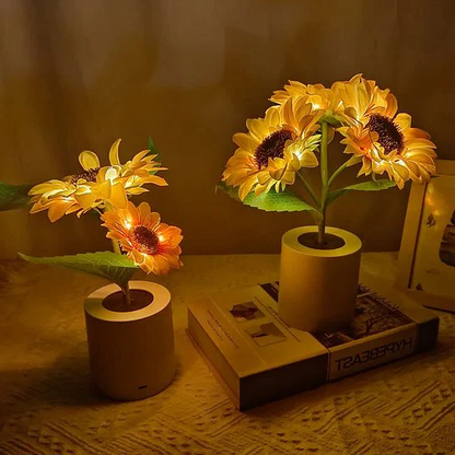 Bright Floral Table Lamp with LED Lights