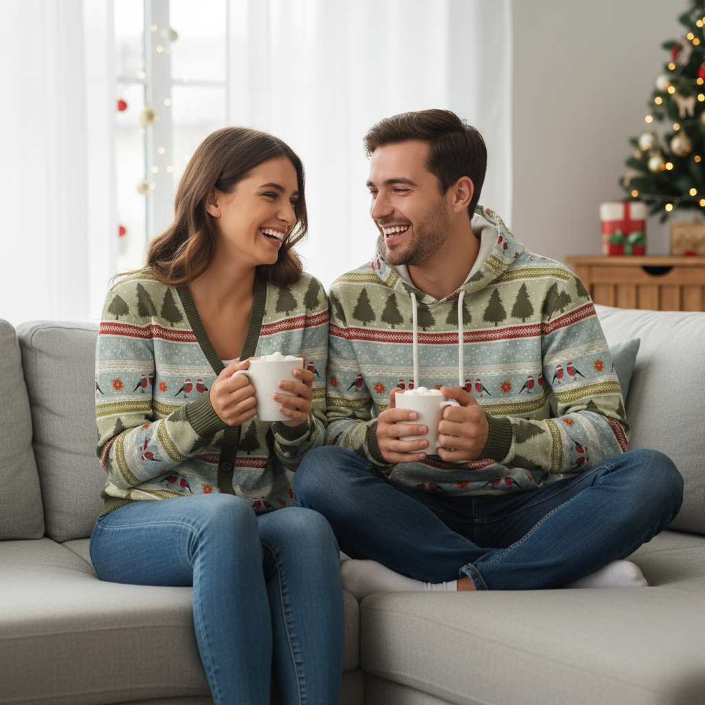 Festive 3D Graphic Christmas Hoodie Sweater