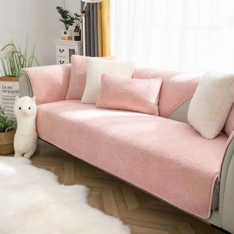Cozy Fleece Sofa Throw, Grip Bottom Furniture Protector