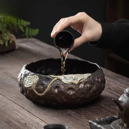 Antique Gold Ceramic Tea Bowl for Home Decor - Hehif