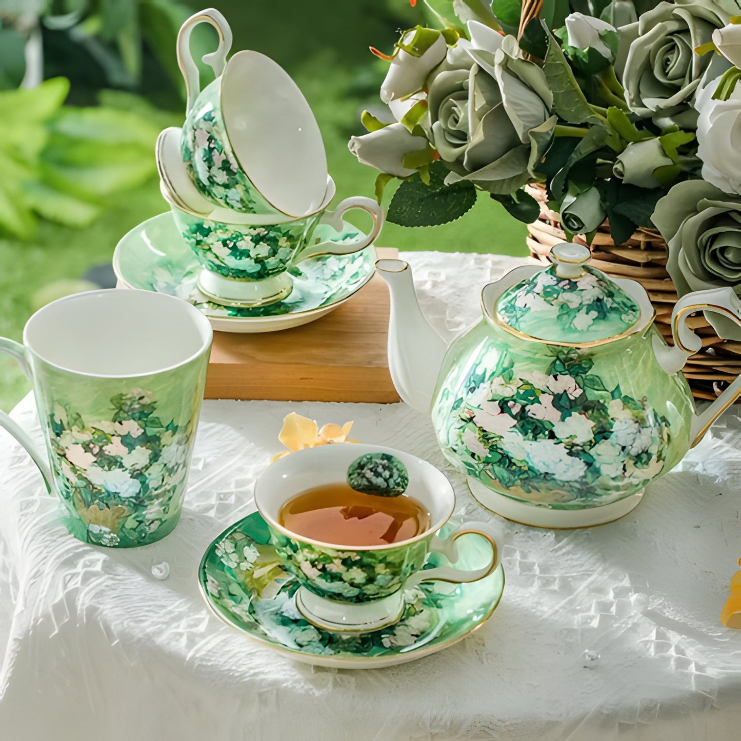 Beautiful Hand Painted Tea Coffee Cup Set - Hehif