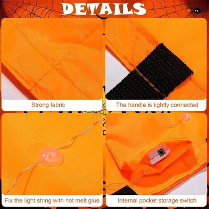 Glowing Orange Halloween Candy Bag