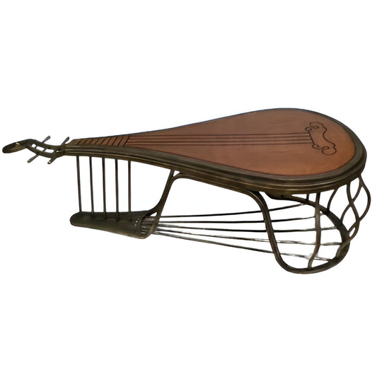 Rustic Wooden Coffee Table with Metal Legs - Hehif