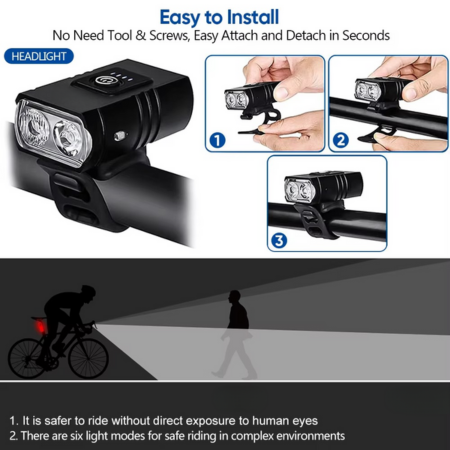 Bright USB Rechargeable Bike Front Light