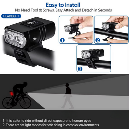 Bright USB Rechargeable Bike Front Light