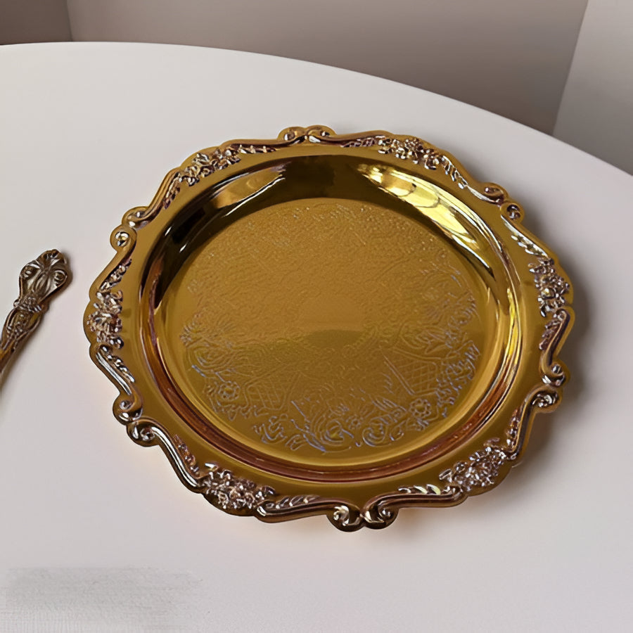 Elegant Metal Serving Tray for Cake and Dessert Display