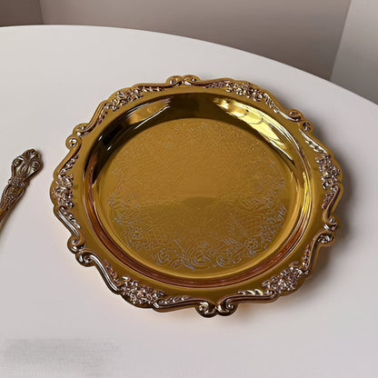 Elegant Metal Serving Tray for Cake and Dessert Display