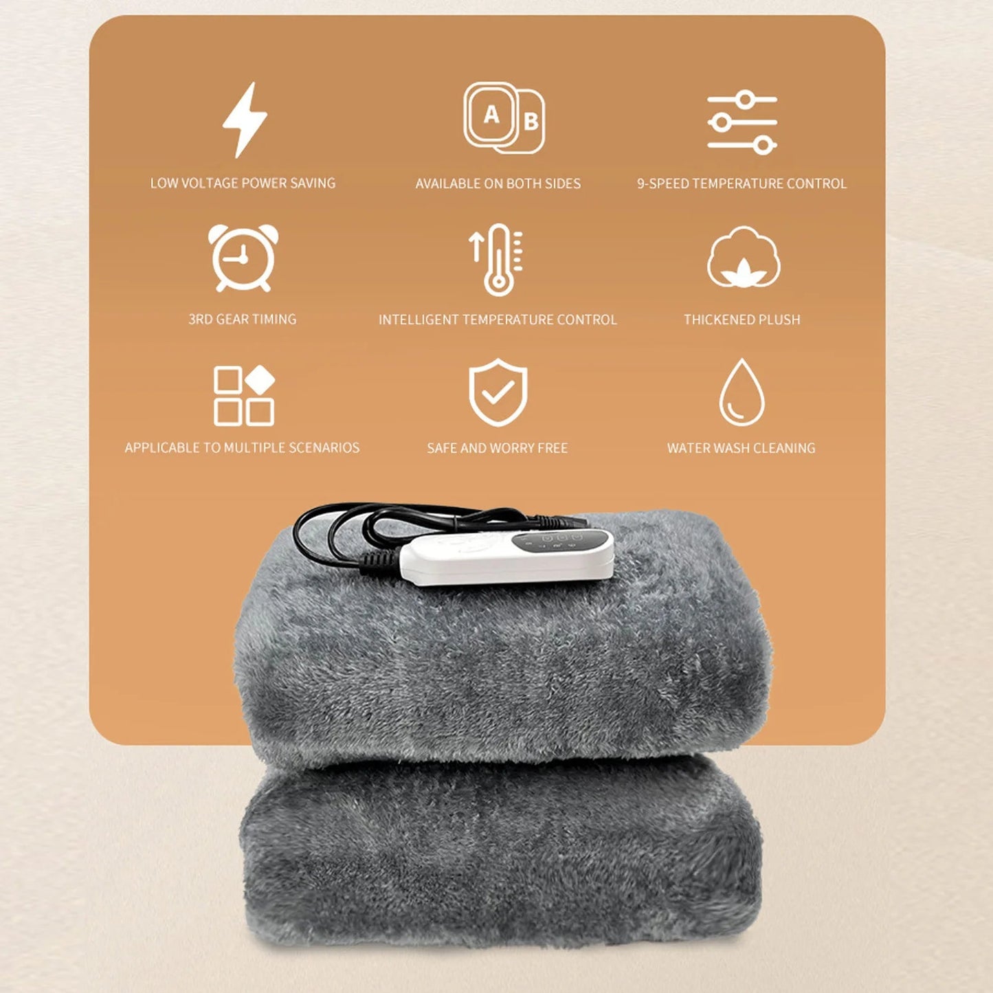 Compact Auto Heated Travel Blanket