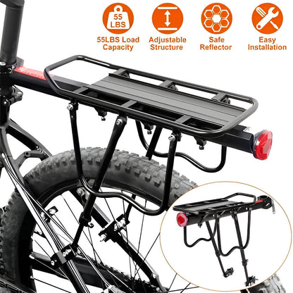Easy-Install Metal Bicycle Rear Carrier with Reflector