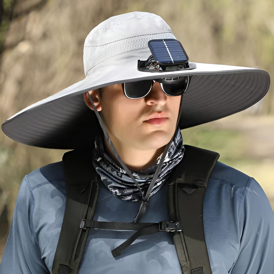Waterproof Solar LED Wide Brim Sun Hat