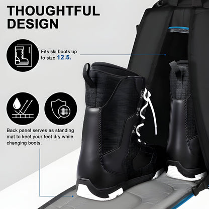 Spacious Ski Boot Bag 13.2 Gallon Water Resistant Backpack