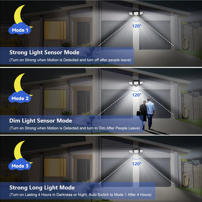 Bright Solar Powered Motion Sensor Outdoor Lights