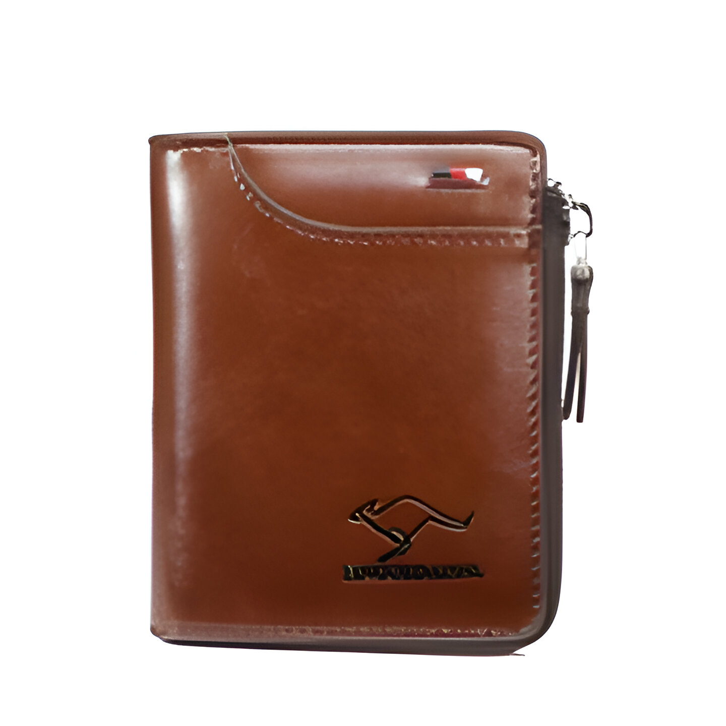 Secure Leather Wallet with Zipper and Multiple Card Slots