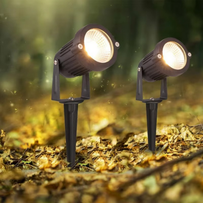 Bright Outdoor LED Spot Lights with Ground Stakes - 12 Pack