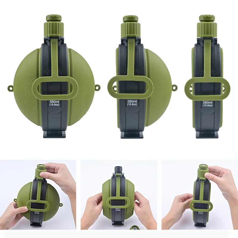 Collapsible Travel Water Bottle with Compass