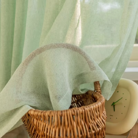 Pastel Green Lightweight Window Curtains