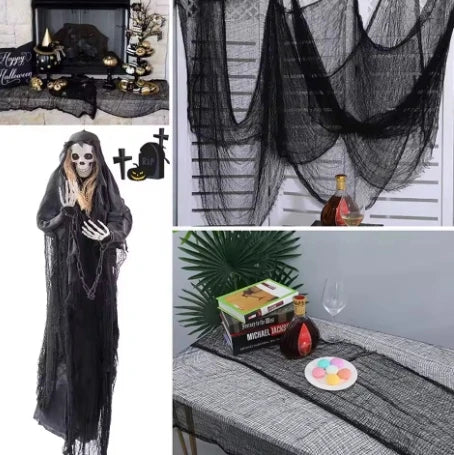 Spooky Black Halloween Wall Hanging Curtain