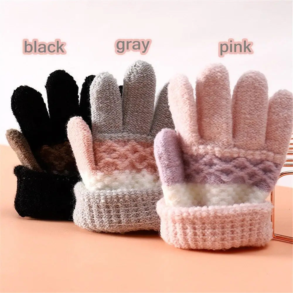 Warm Childrens Knit Gloves for Kids