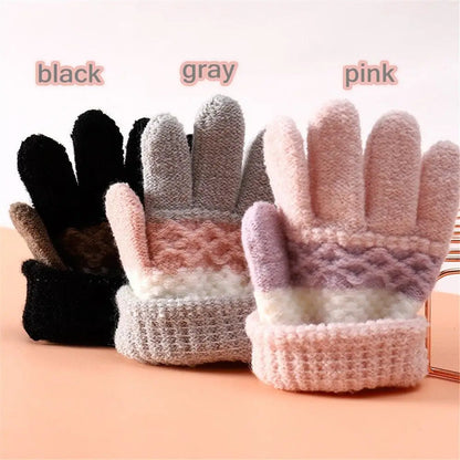 Warm Childrens Knit Gloves for Kids