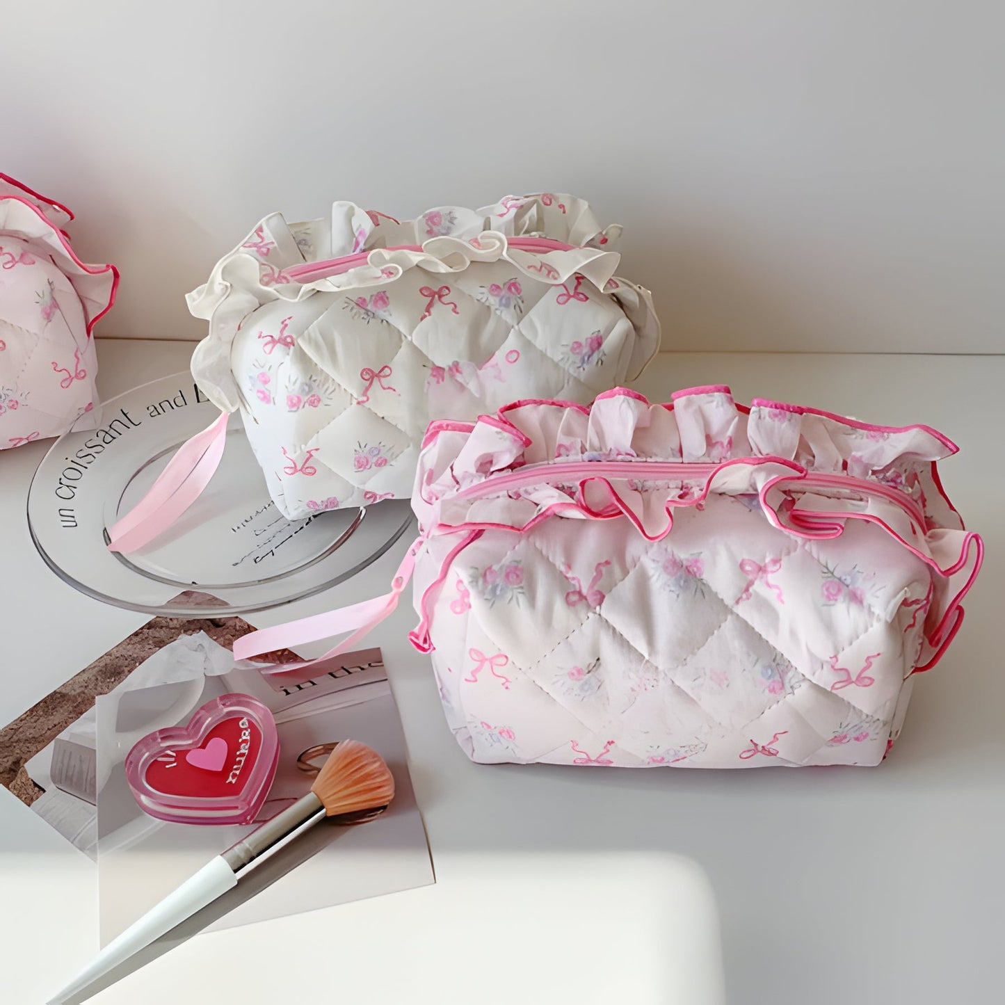 Pretty Floral Cosmetic Purse for Ladies