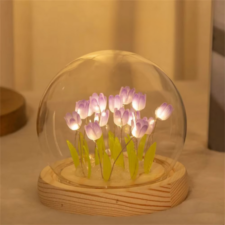Colorful Floral LED Bedside Table Lamp