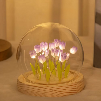 Colorful Floral LED Bedside Table Lamp
