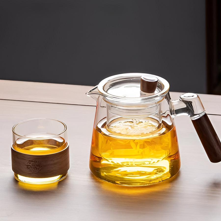 Stylish 20oz Glass Teapot and Cup Set for Home Brew