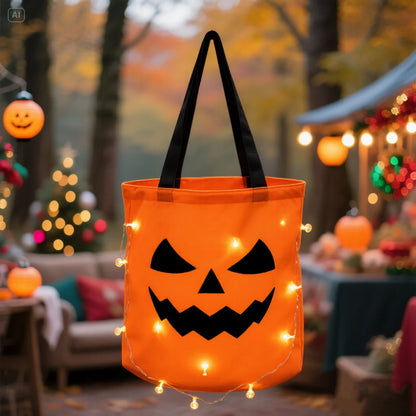 Spooky LED Pumpkin Trick or Treat Bag - Hehif