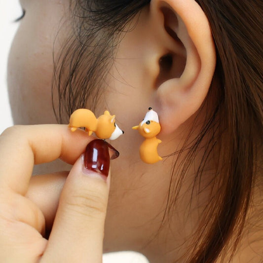 Fun Animal Shaped Clay Earrings - 1 Pair - Hehif