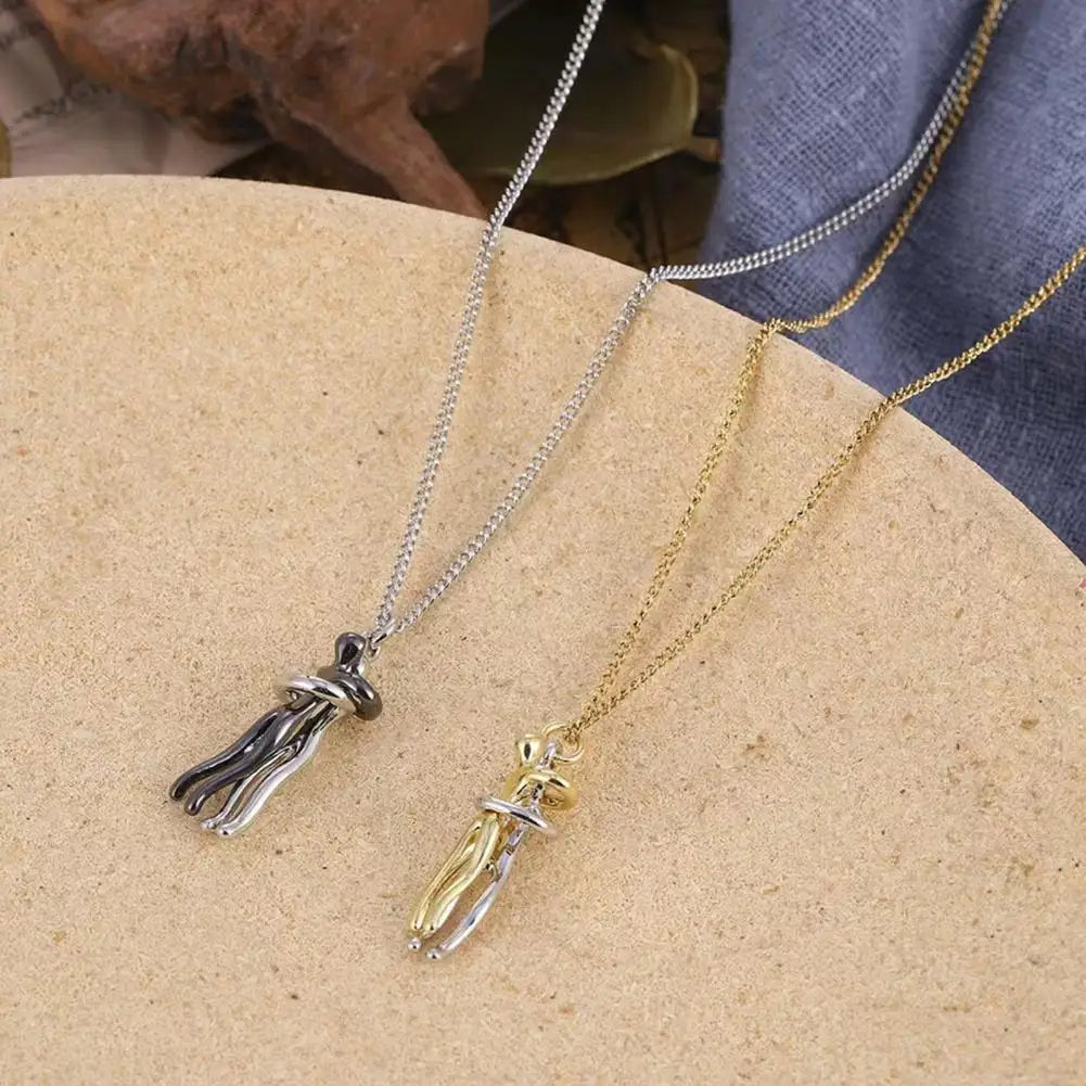 Lovely Heart Couple Pendant Necklace - Hehif