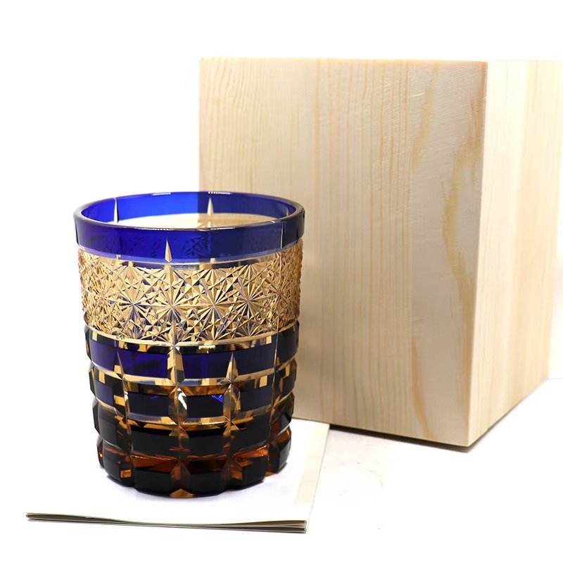 Luxury Etched Crystal Whiskey Glass Set