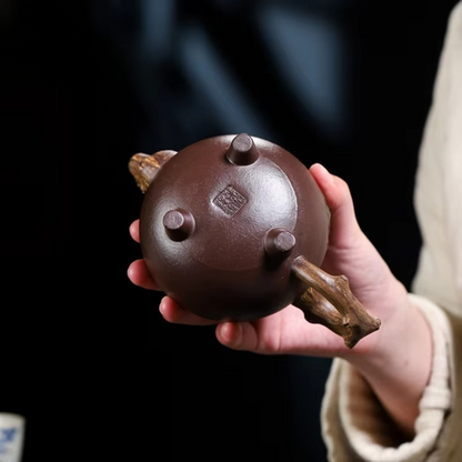 Authentic Chinese Purple Clay Teapot with Unique Gourd Shape