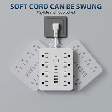 Compact 14-Port Surge Protector Power Strip
